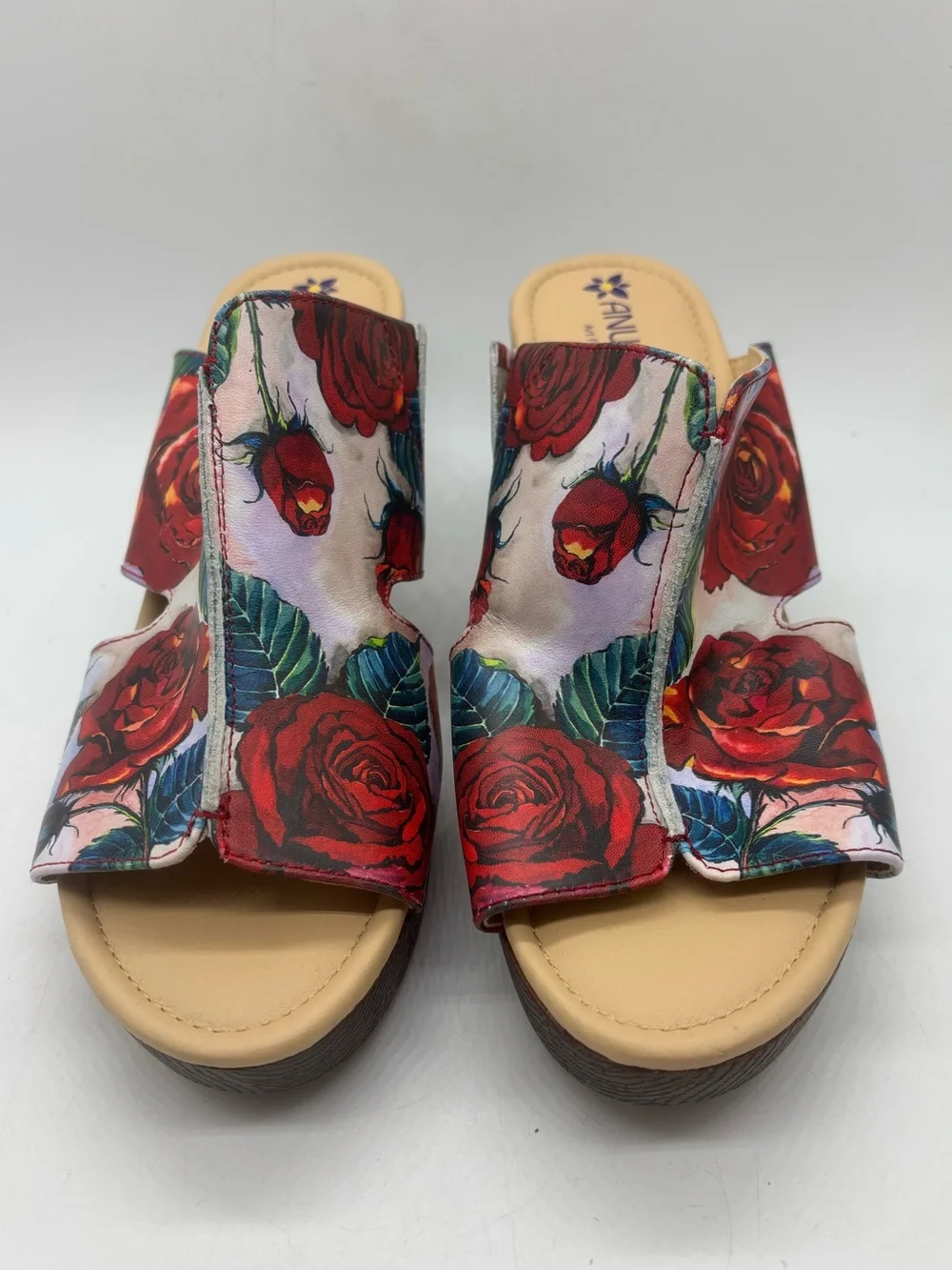 Womens Anuschka Anaya Platform Sandal Block Heel Painted Floral Women’s 8 EU 39 - Picture 3 of 10